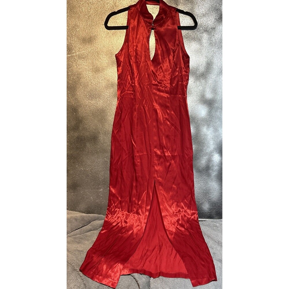 1990s Y2K Vintage Long Red Evening Dress by R-Wear Rampage Clothing Co. - Size 9